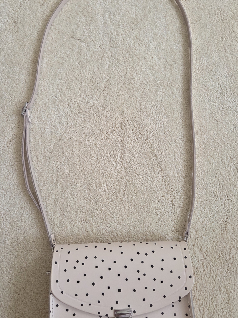 Women's Beige Polka Dot Crossbody Bag